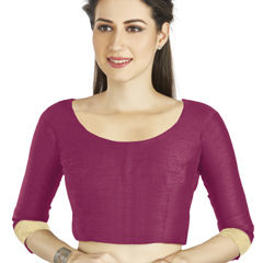 Pink and Majenta color Blouse in Art Silk fabric with Thread work