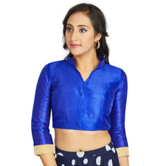 Blue color Blouse in Art Silk fabric with Thread work