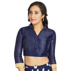 Blue color Blouse in Art Silk fabric with Thread work