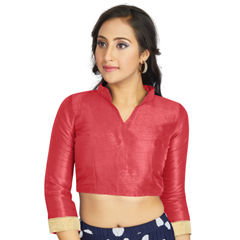 Pink and Majenta color Blouse in Art Silk fabric with Thread work