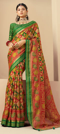 Multicolor color Saree in Georgette fabric with Weaving, Zari work