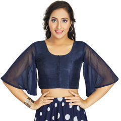 Blue color Blouse in Art Silk fabric with Thread work