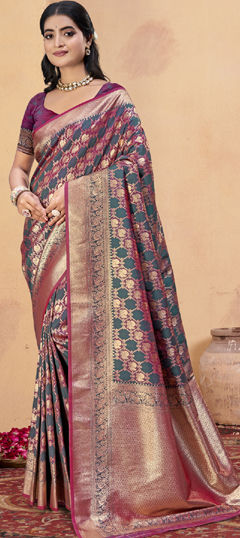 Multicolor color Saree in Art Silk fabric with Weaving work