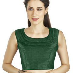Green color Blouse in Art Silk fabric with Thread work