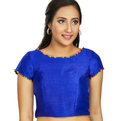 Blue color Blouse in Art Silk fabric with Thread work