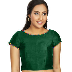 Green color Blouse in Art Silk fabric with Thread work