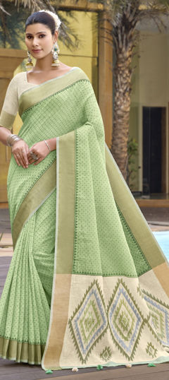 Pink and Majenta color Saree in Cotton fabric with Printed work
