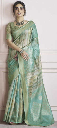 Multicolor color Saree in Handloom fabric with Printed, Weaving work