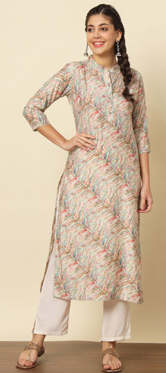 Multicolor color Salwar Kameez in Art Silk fabric with Printed work
