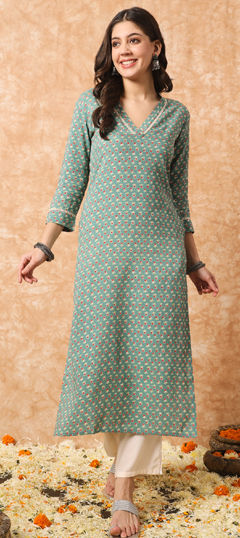 Multicolor color Salwar Kameez in Rayon fabric with Printed work