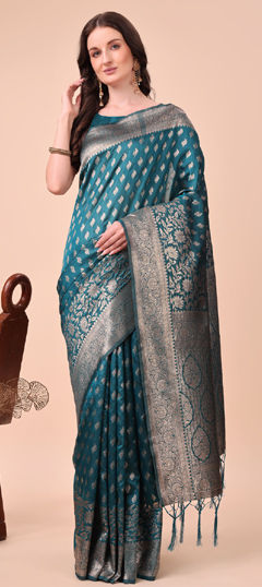 Blue color Saree in Art Silk fabric with Weaving, Zari work