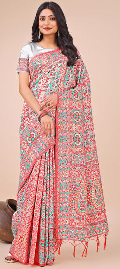 White and Off White color Saree in Cotton fabric with Printed work