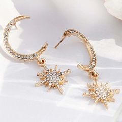 Gold Rodium Polish Gold color Earrings in Metal Alloy studded with CZ Diamond