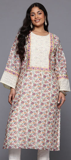 Multicolor color Kurti in Chanderi Silk fabric with Printed work