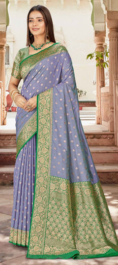 Multicolor color Saree in Silk fabric with Weaving work