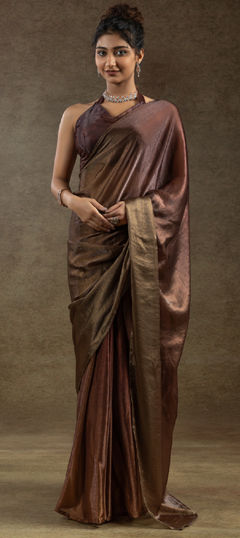 Multicolor color Readymade Saree in Satin Silk fabric with Thread work