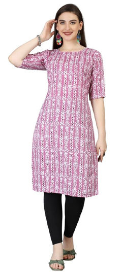 White and Off White color Salwar Kameez in Crepe Silk fabric with Printed work
