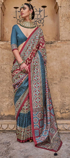Multicolor color Saree in Art Silk fabric with Printed work