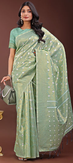 Multicolor color Saree in Cotton fabric with Weaving work
