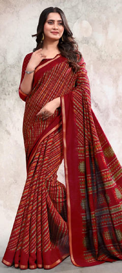 Multicolor color Saree in Cotton fabric with Printed work