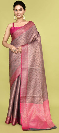 Multicolor color Saree in Banarasi Silk, Silk fabric with Weaving, Zari work