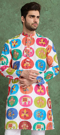 Multicolor color Kurta in Rayon fabric with Embroidered, Printed work