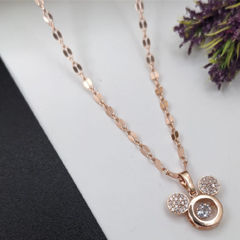 Gold Rodium Polish White and Off White color Pendant in Metal Alloy studded with CZ Diamond