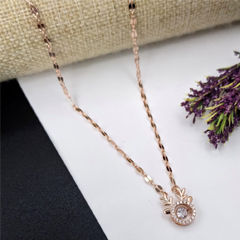 Gold Rodium Polish White and Off White color Pendant in Metal Alloy studded with CZ Diamond