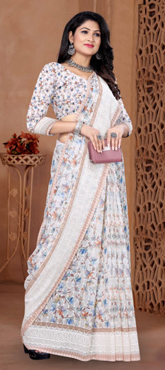 Multicolor color Saree in Georgette fabric with Floral, Printed work