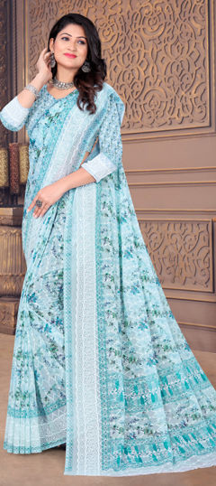 Multicolor color Saree in Georgette fabric with Floral, Printed work