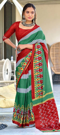 Multicolor color Saree in Cotton fabric with Printed work