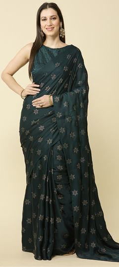 Purple and Violet color Saree in Chiffon fabric with Swarovski work