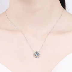 Silver Rodium Polish White and Off White color Pendant in Metal Alloy studded with Austrian diamond