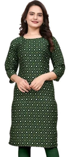 Red and Maroon, White and Off White color Kurti in Crepe Silk fabric with Printed work