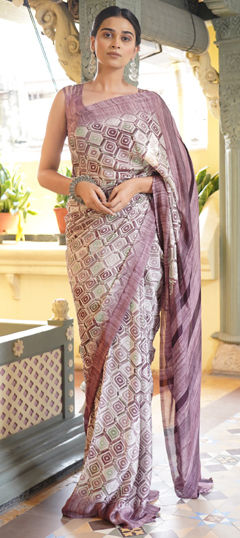 Multicolor color Saree in Chiffon fabric with Printed work
