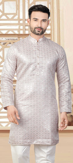 Pink and Majenta color Kurta in Jacquard fabric with Sequence work
