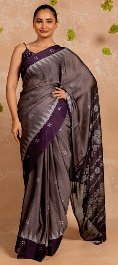 Red and Maroon color Saree in Chiffon fabric with Bandhej, Floral, Printed work