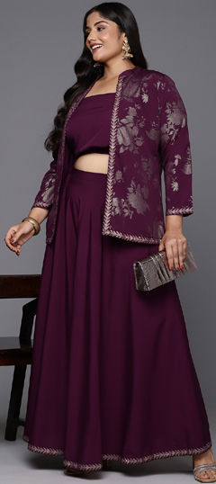 Beige and Brown color Long Lehenga Choli in Crepe Silk fabric with Printed work