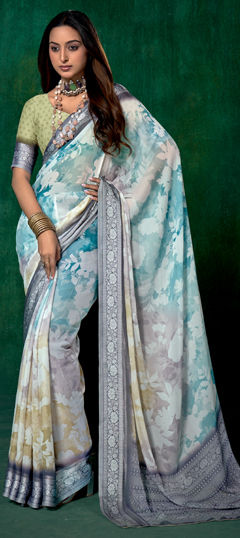 Multicolor color Saree in Viscose fabric with Printed, Weaving work