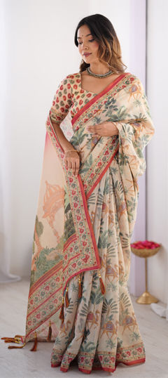 Multicolor color Saree in Cotton fabric with Printed work