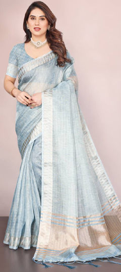 Blue color Saree in Jacquard fabric with Weaving work