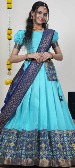 Blue color Lehenga in Art Silk fabric with Zari work