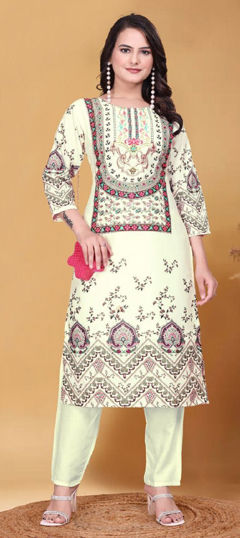 Multicolor color Salwar Kameez in Muslin fabric with Printed work