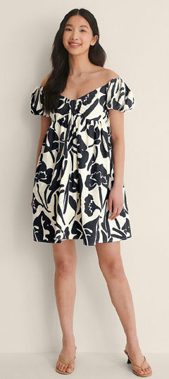Black and Grey color Dress in Rayon fabric with Printed work