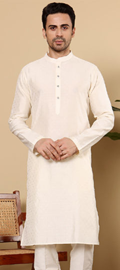 White and Off White color Kurta in Viscose fabric with Printed work