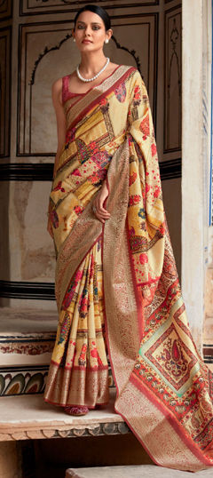 Multicolor color Saree in Viscose fabric with Printed, Weaving work