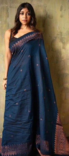 Blue color Saree in Art Silk fabric with Weaving work
