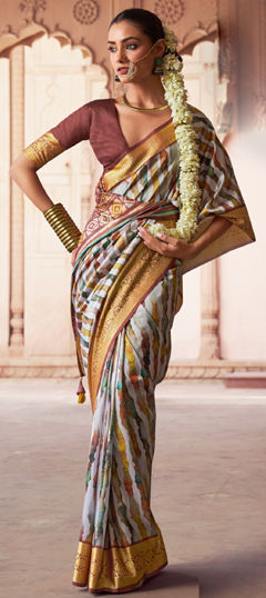 Multicolor color Saree in Art Silk fabric with Printed, Weaving work
