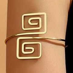 Gold Rodium Polish Gold color Armlet in Metal Alloy studded with Artificial
