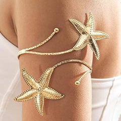 Gold Rodium Polish Gold color Armlet in Metal Alloy studded with Artificial